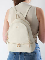 Rugzak Lulu castagnette Beige zip WILLO-vue-porte